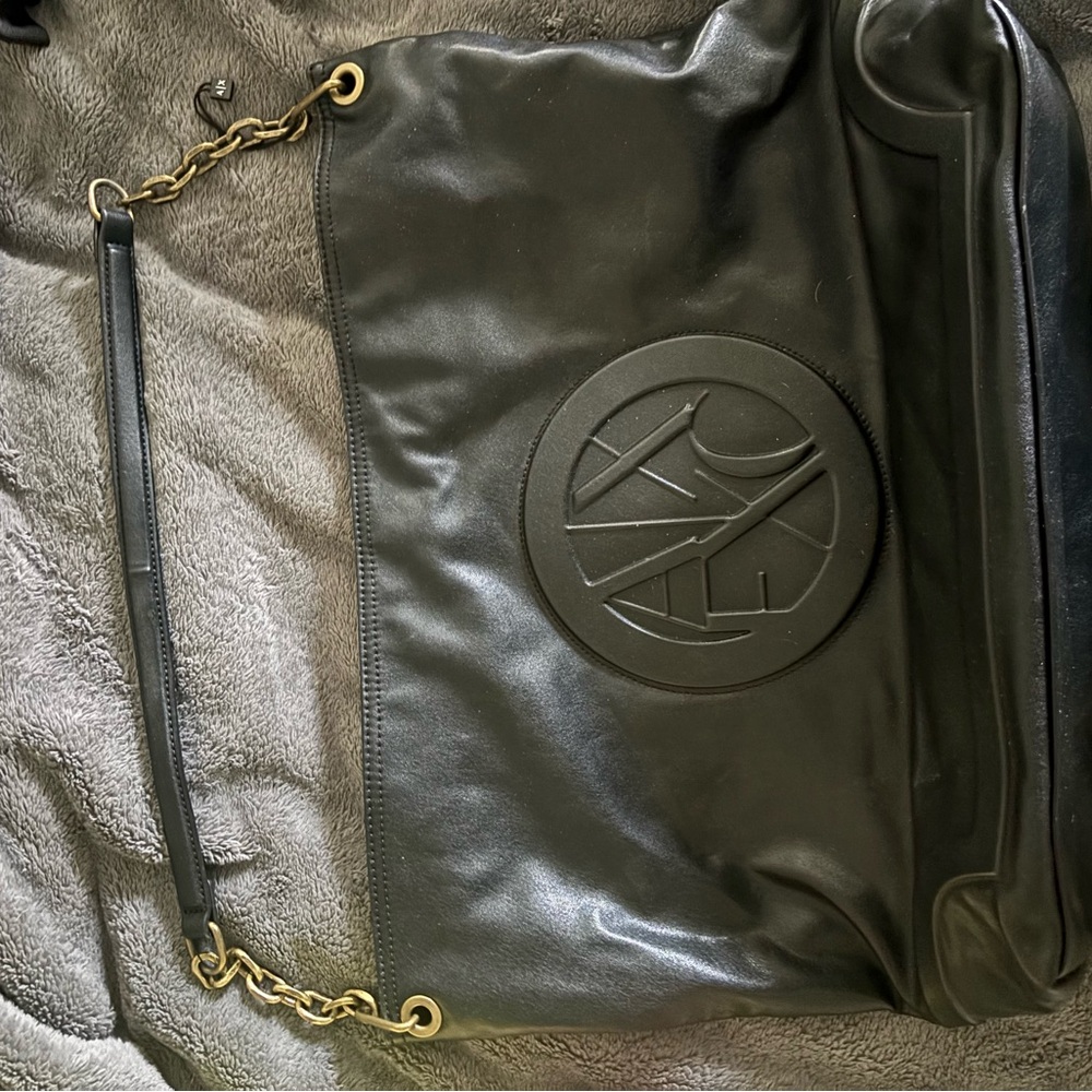 Armani Exchange black Textured logo